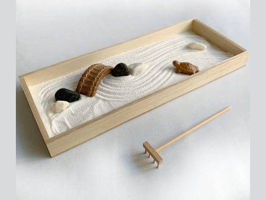 Miniature Zen Garden Kit with Bridge – Kare-sansui in a Box